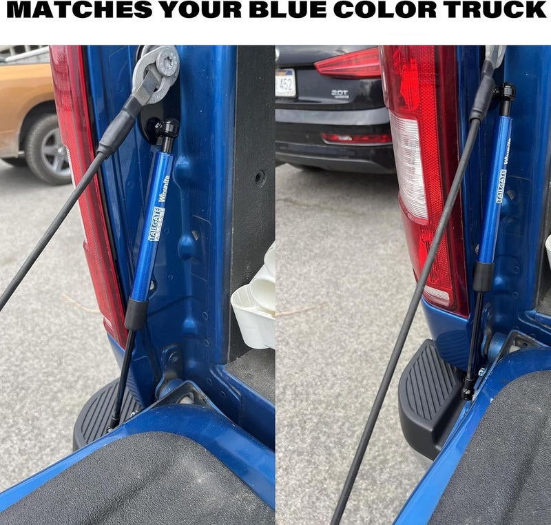 Winunite Compatible with 2015-2025 F150 Blue Tailgate Assist – Stainless Steel Material, Quiet Controlled Descent, No More Slamming Down, No Drill Bolt-On Installation with All Tools Included - Image 2