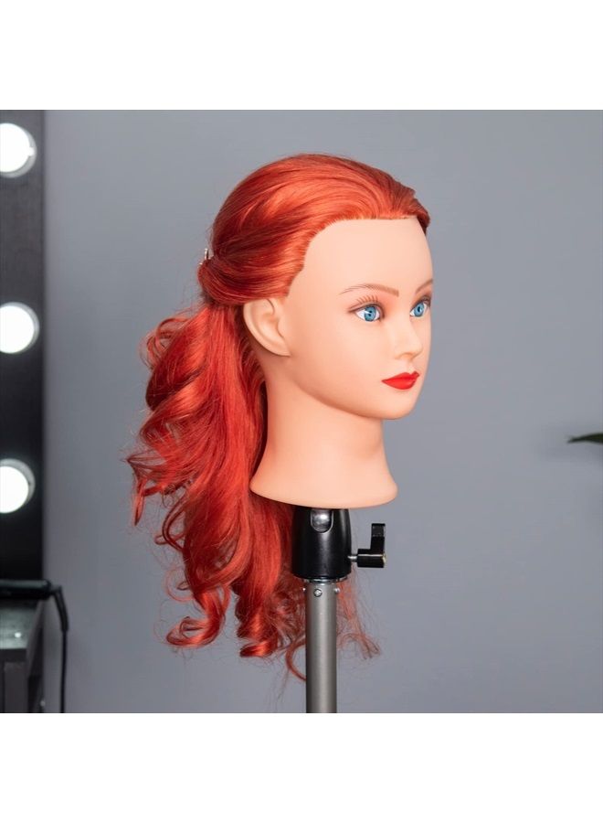 training head Traininghead 20-22" 100% Human hair Mannequin head Training Head Cosmetology Manikin Head Doll Head with free Clamp … - Image 4