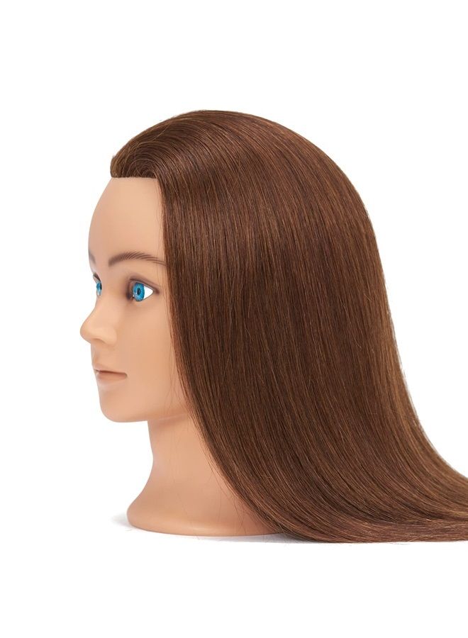training head Traininghead 20-22" 100% Human hair Mannequin head Training Head Cosmetology Manikin Head Doll Head with free Clamp … - Image 2