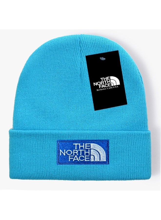 The North Face Turquoise Knit Beanie – Dual Logo Details for Vibrant Warmth in Outdoor & Daily Styles 615Size