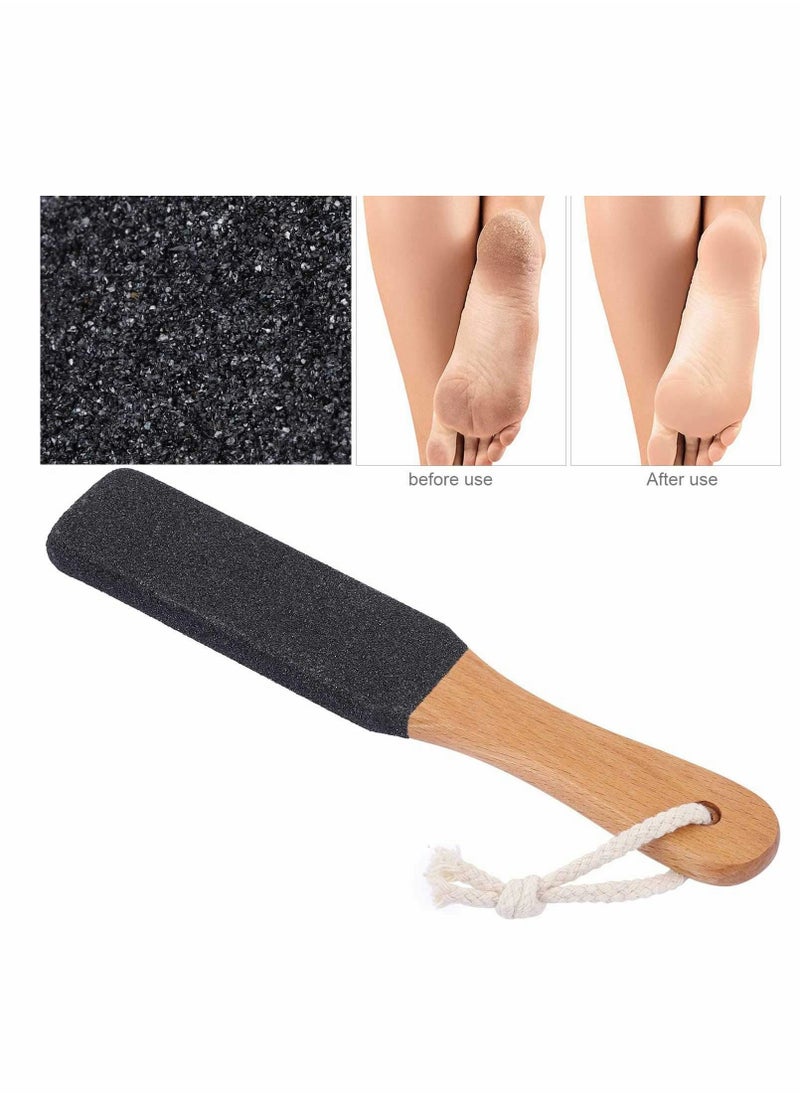 Excefore Foot File Callus Remover, 2 Pieces Foot Scrubber Professional Foot Care Wooden Handle Foot Scrubber Pedicure Immediately Reduces Calluses and Corns, for Dead Skin  - Image 5