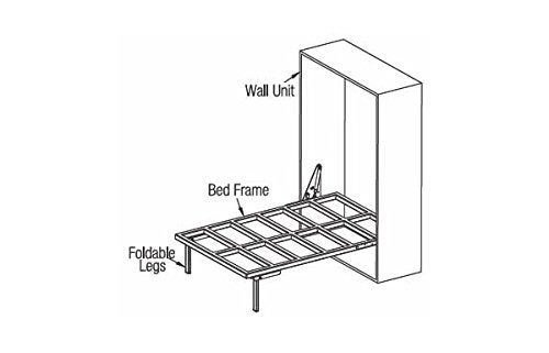 EBCO Blh Vertical Wall Bed Fitting 120Kg Capacity With Cover And Gas Lift Brown