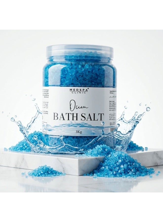 MEDSPACLINIC Ocean Salt Bath Soak 3KG – Natural Sea Salt Bath Salts for Relaxation, Calming & Restorative Self-Care, Aromatherapy Bath Soak for Sleep, Body & Foot Spa - Image 1
