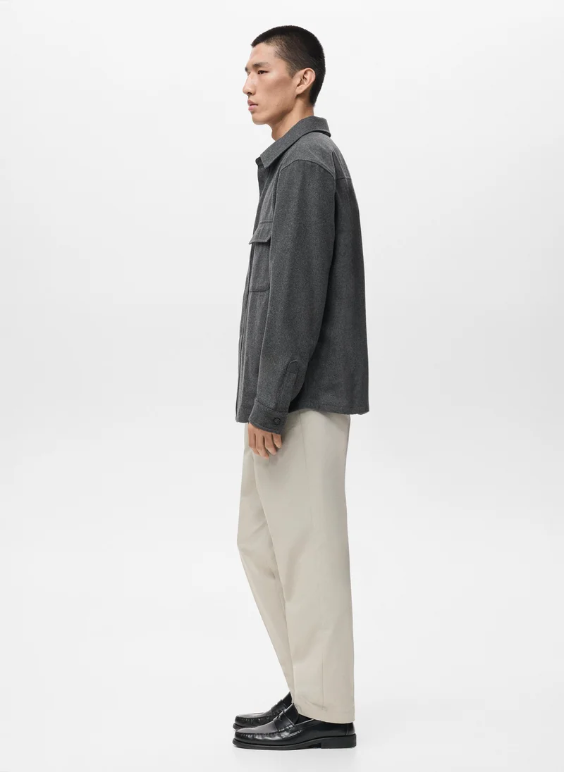 Mango Man  Wool Overshirt for Men | Best Price UAE