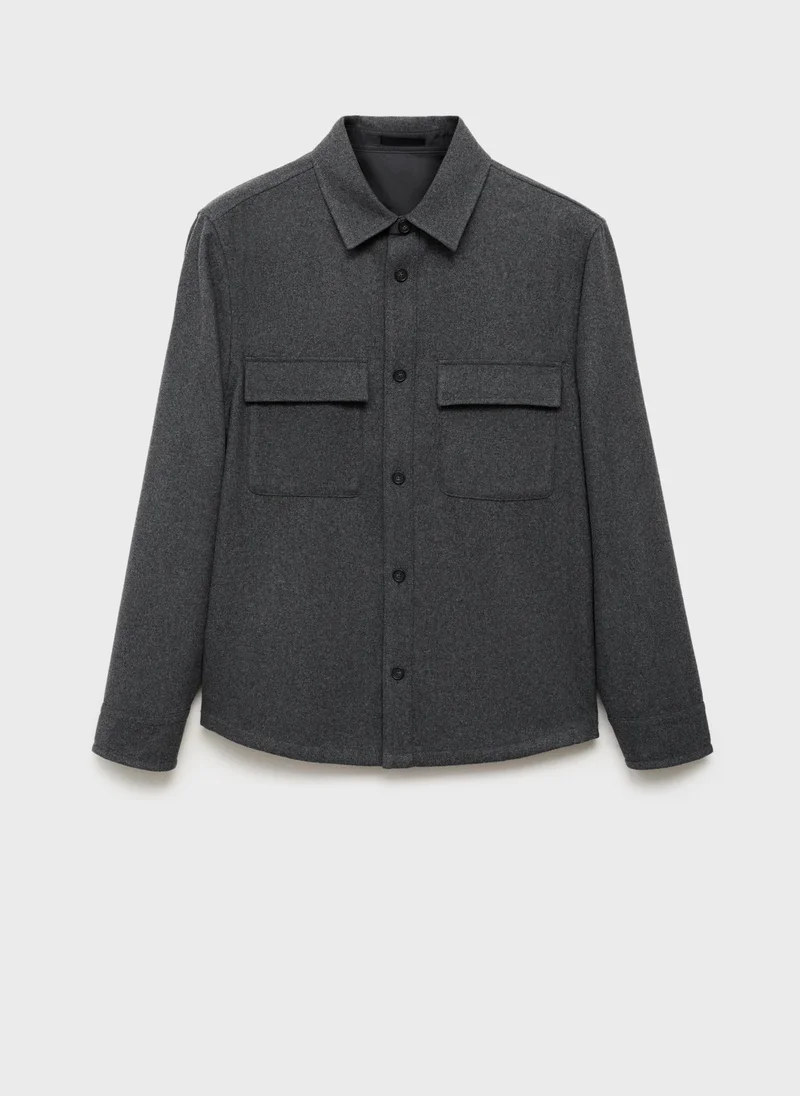 Mango Man  Wool Overshirt for Men | Best Price UAE