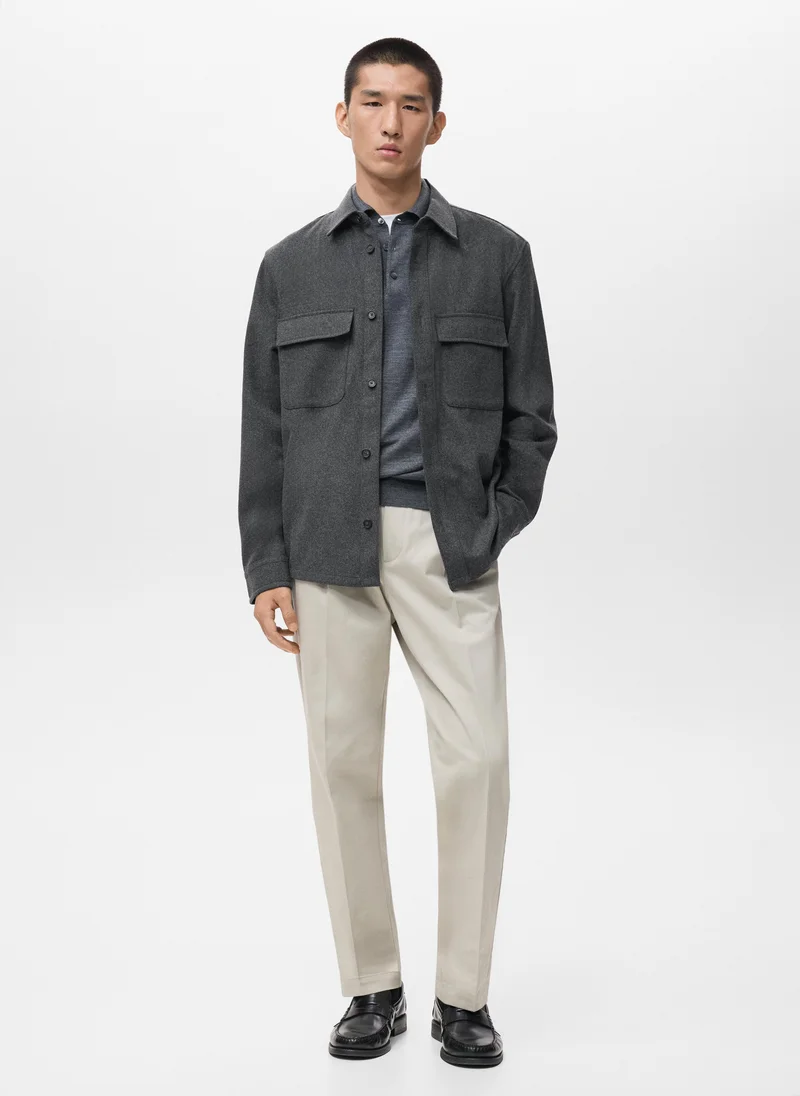 Mango Man  Wool Overshirt for Men | Best Price UAE