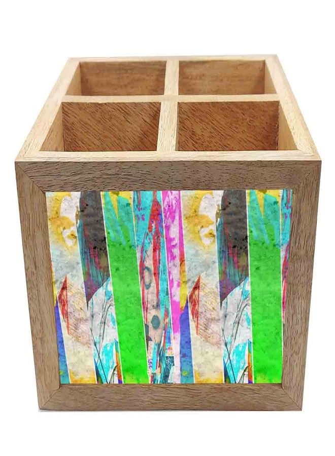 Nutcase Wooden Cutlery Stand Holder Silverware Caddy Spoons Forks Knives Organizer for Dining Table & Kitchen -Made in India-Spoons NOT Included - Mix Colors - Image 4