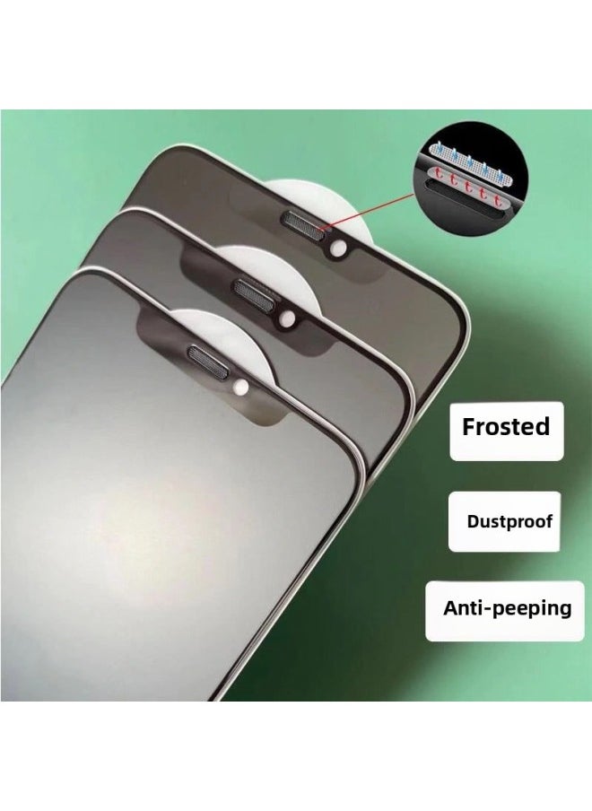 Generic Applicable To For Iphone 13/12 Frosted Dust-proof Peep-proof Tempered Film For Iphone11 Full Screen Promax Mobile Phone Film X-Colour:[2 Pieces Of High-definition Dustproof Net] Tempered Film Black Edge-Size:For Iphone 11 Pro Max  - Image 2