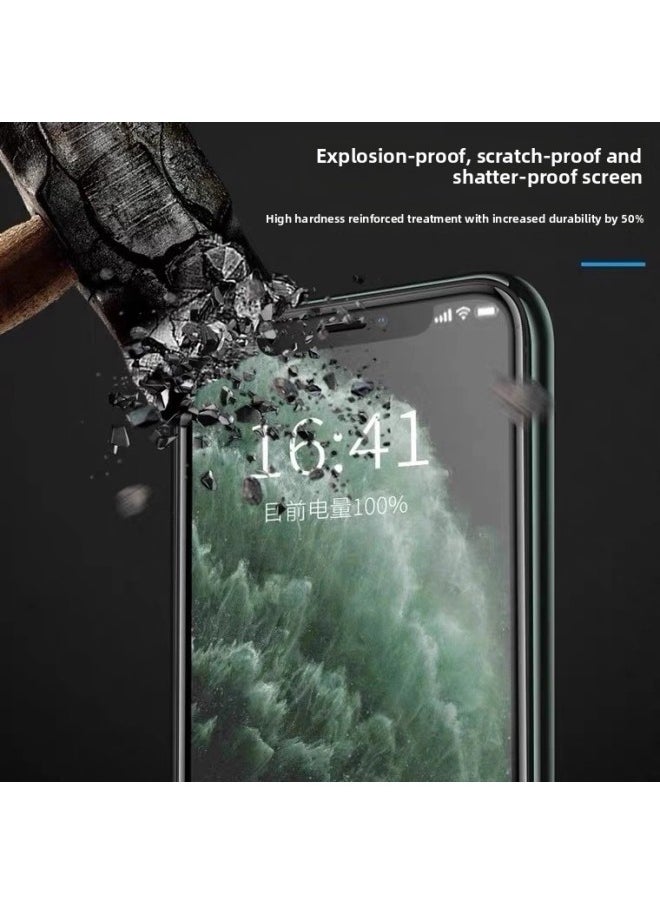 Generic Applicable To For Iphone 13/12 Frosted Dust-proof Peep-proof Tempered Film For Iphone11 Full Screen Promax Mobile Phone Film X-Colour:[2 Pieces Of High-definition Dustproof Net] Tempered Film Black Edge-Size:For Iphone 11 Pro Max  - Image 5