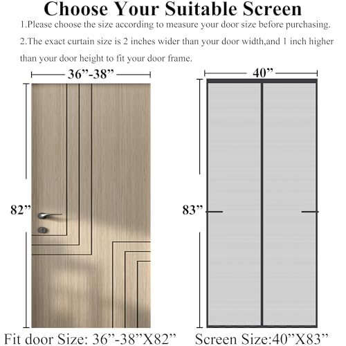 Mpmedo Magnetic Screen Door Upgraded-Model Full Strip Magnets,Fiberglass Heavy Duty Mesh,Retractable Door Screen Magnetic Closure for Single Front Sliding Door - Image 2