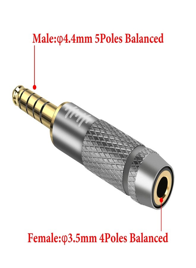 Geekria 4.4mm Male to 3.5mm Female Balanced Headphones Adapter, Compatible with 3.5mm 4-Pole Balanced Cables and 4.4mm Balanced Audio Devices, Aluminum Alloy, Gold Plated - Image 3