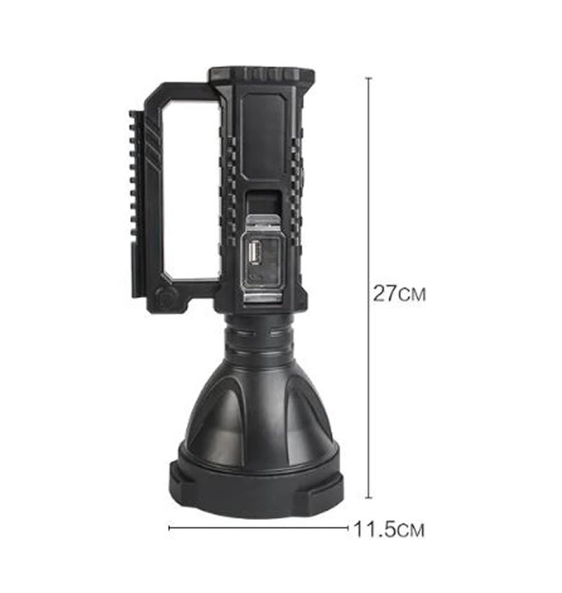Earwig Rechargeable Spotlight Flashlight High Lumens 100000 Lumens Super Bright LED Searchlight with Tripod and USB Output IPX5 Waterproof 4 Modes Handheld Spotlight for Camping Black - Image 3