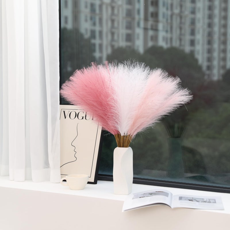 Wertuirk 30pcs Faux Pampas Grass - 24 Inch Pink Pampas Grass Home Decor, Artificial Colored Pompas Grass for Room Decor, Flower Arrangement, Wedding Centerpieces and Baby Shower Decorations - Image 5