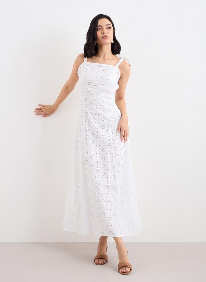 Styli Women Schiffli Cotton Maxi Dress - Image 2