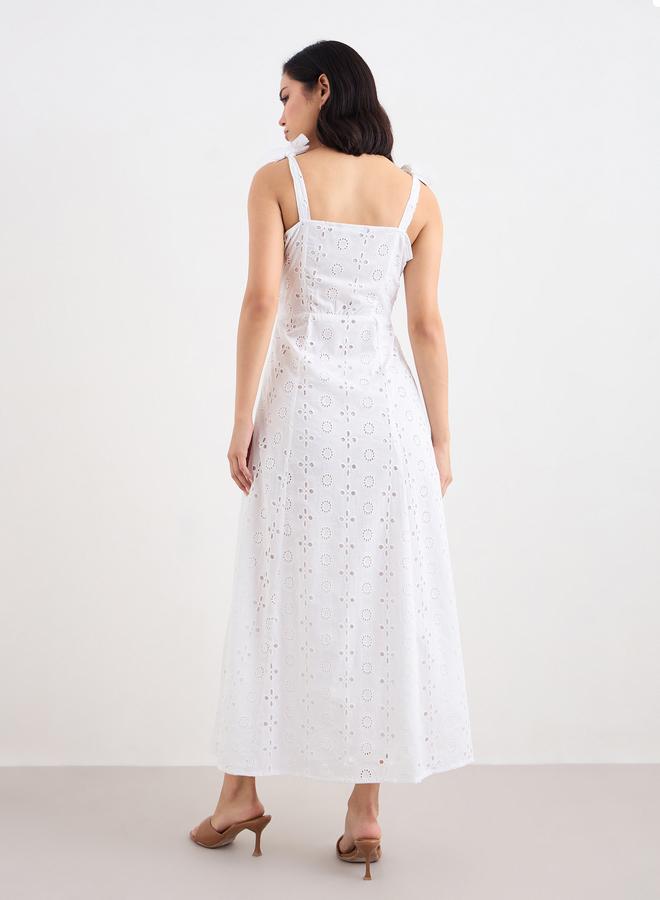 Styli Women Schiffli Cotton Maxi Dress - Image 4