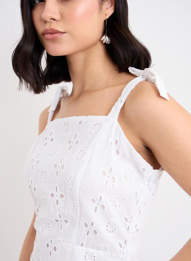 Styli Women Schiffli Cotton Maxi Dress - Image 3