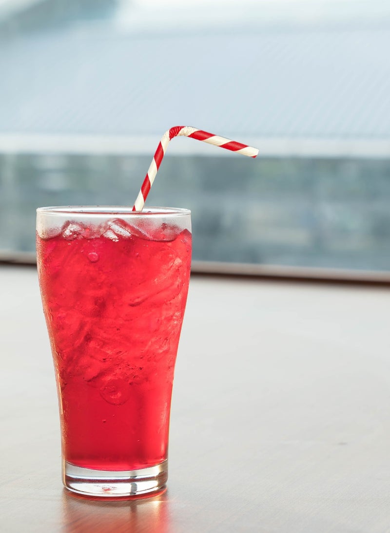 YASHTECH 6mm Red Stripe Paper Straws Individually Wrapped Pack of 500 - Image 2