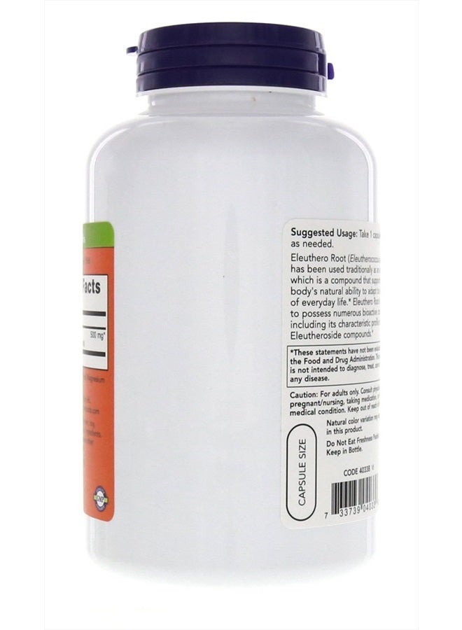 now Foods, Eleuthero, 500 mg, 250 Veg Capsules - Image 5