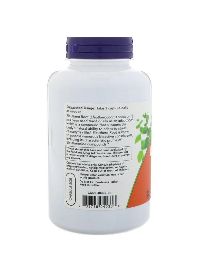now Foods, Eleuthero, 500 mg, 250 Veg Capsules - Image 3