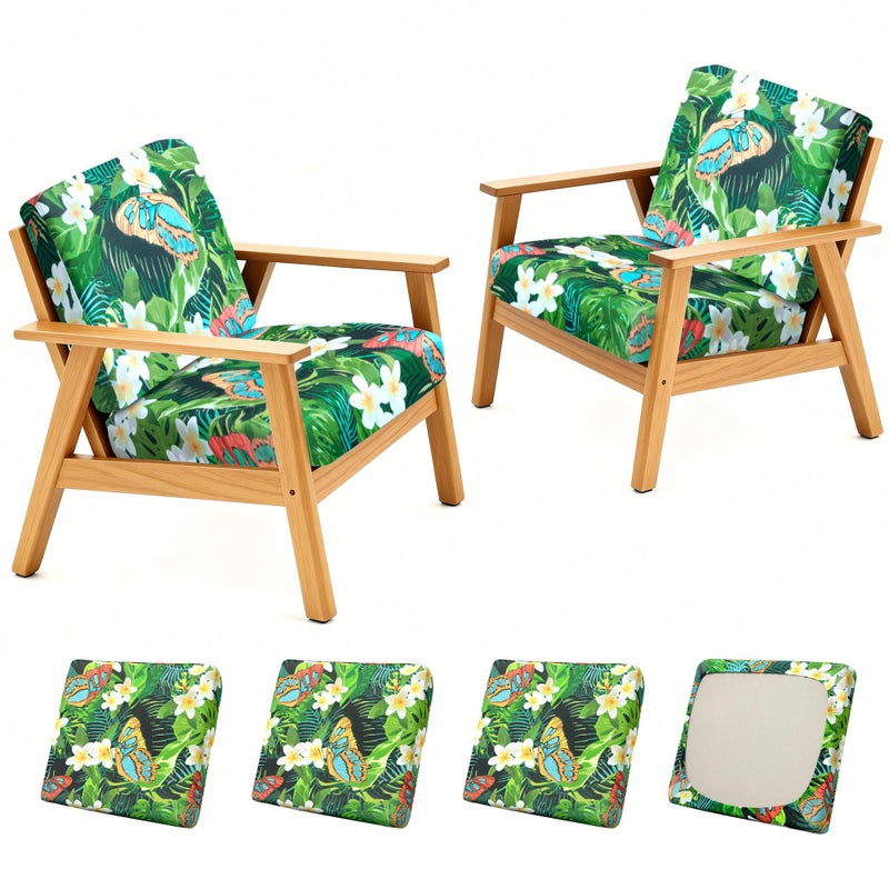 BIETYONE 4Pcs Patio Stretch Cushion CoversOutdoor Sofa Replacement Cover Slipcovers for Patio Furniture Cushion Covers Washable Reusable Furniture Protector - Image 2