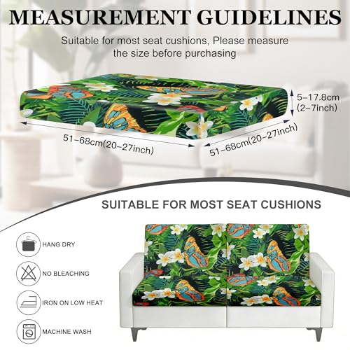 BIETYONE 4Pcs Patio Stretch Cushion CoversOutdoor Sofa Replacement Cover Slipcovers for Patio Furniture Cushion Covers Washable Reusable Furniture Protector - Image 3