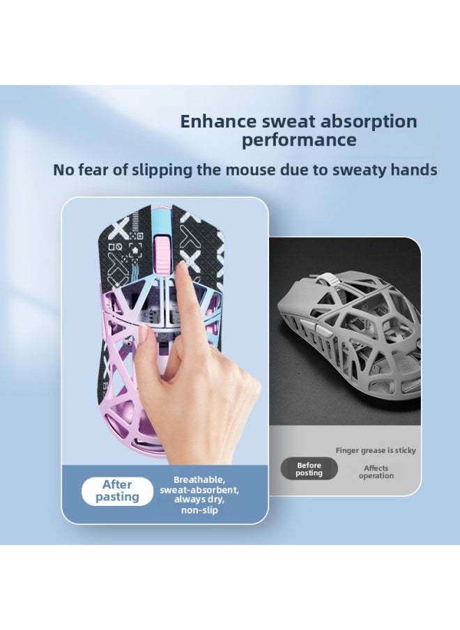 Generic - Mouse Anti-slip Stickers Wl Wanling Mini Flower Beast Mini Special Stickers Sweat-absorbent Sweat-proof Protection Side Key Printing Film-Color:[Half Pack] Black And Gold Printed One Piece [send Cleaning Cotton]] - Image 1