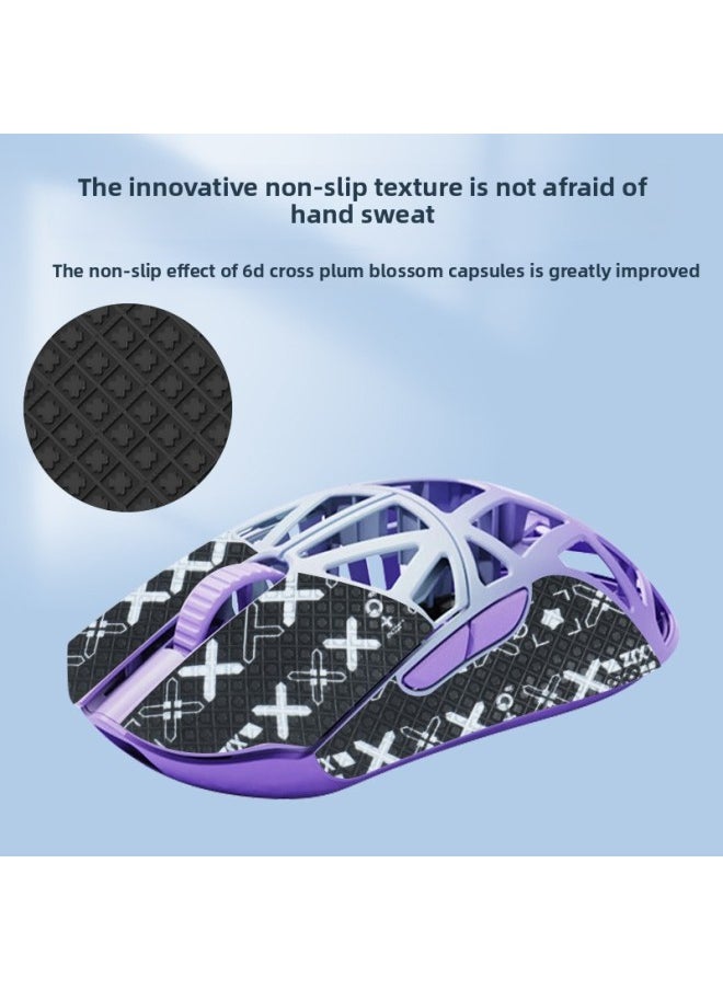 Generic - Mouse Anti-slip Stickers Wl Wanling Mini Flower Beast Mini Special Stickers Sweat-absorbent Sweat-proof Protection Side Key Printing Film-Color:[Half Pack] Black And Gold Printed One Piece [send Cleaning Cotton]] - Image 1