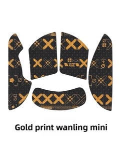 Mouse Anti-slip Stickers Wl Wanling Mini Flower Beast Mini Special Stickers Sweat-absorbent Sweat-proof Protection Side Key Printing Film-Color:[Half Pack] Black And Gold Printed One Piece [send Cleaning Cotton]]