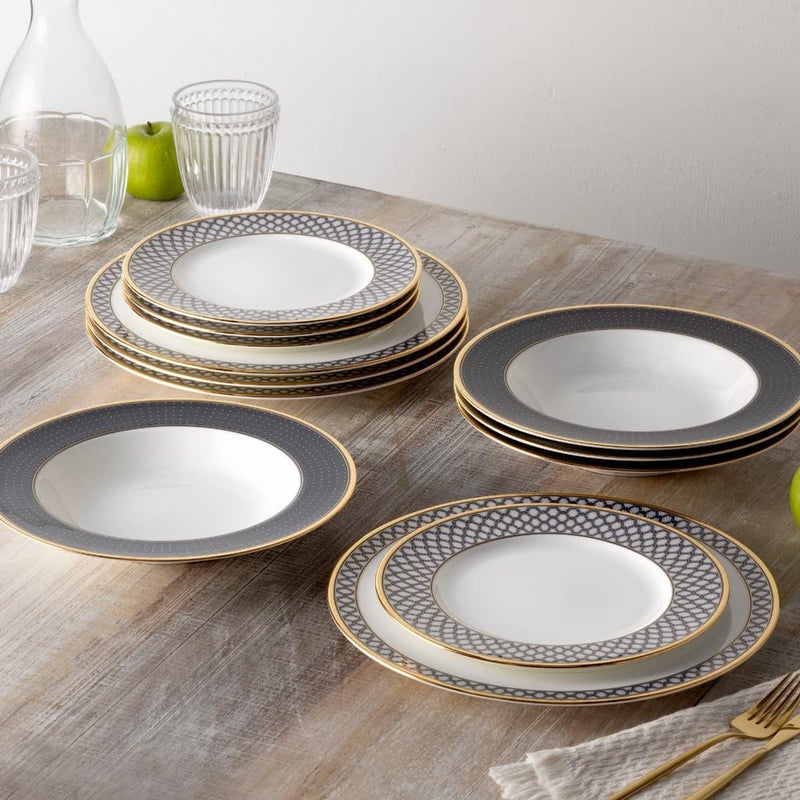 Noritake Blueshire 12Piece Dinnerware Set Service for 4 - Image 5