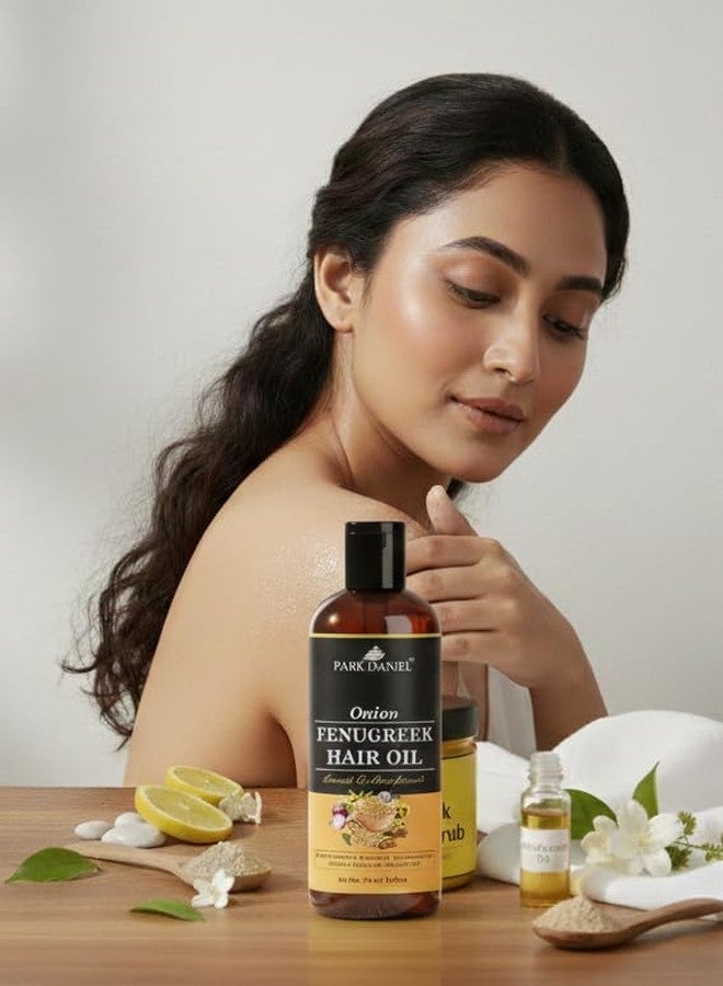 Park Daniel Premium Onion Fenugreek Hair Oil Enriched With Vitamin E - For Hair Growth & Shine Combo Pack 3 Bottle of 100 ml(300 ml) - Image 3