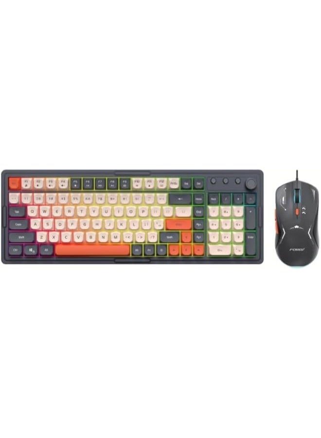 Wired Gaming Keyboard and Mouse Combo Q908 – Multicolor Backlit – Ergonomic Design for Desktop & Laptop - Image 1