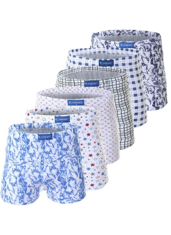 embrator Pack of 6 Printed Cotton 100% Boxer for Men  - Image 1