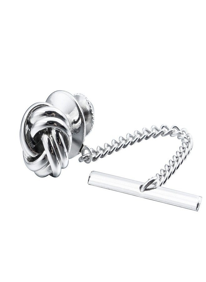 HAWSON Sailor Knot Tie Tack for Men Metal Tie Pin Silver - Image 1