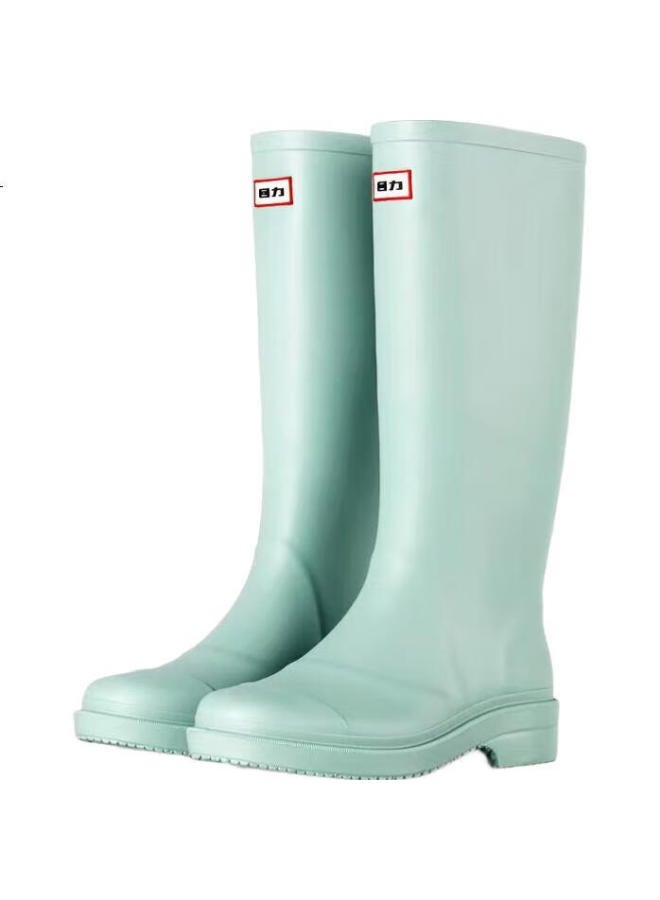 Warrior Rain Boots For Women, Fashionable Adult Tall Rain Boots, Water Shoes, Rubber Shoes, Overshoes, Water Boots Hxlo33, Green, Size 39 - Image 3