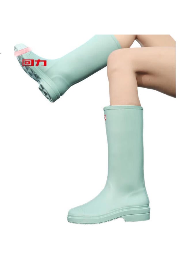 Warrior Rain Boots For Women, Fashionable Adult Tall Rain Boots, Water Shoes, Rubber Shoes, Overshoes, Water Boots Hxlo33, Green, Size 39 - Image 2