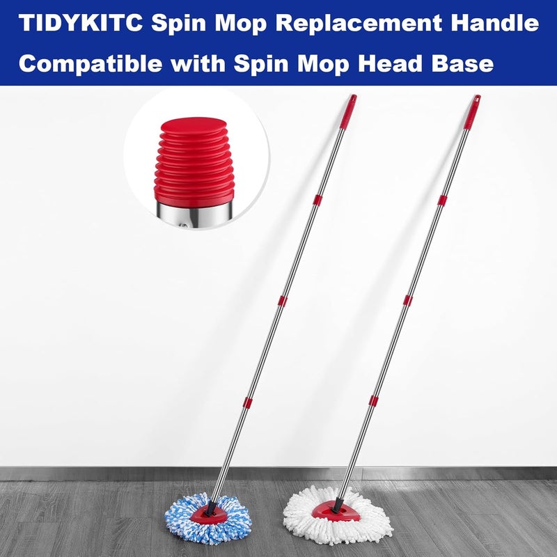 TIDYKITC Spin Mop Replacement Handle Compatible with O Cedar Mop Replace Head Base, 4-Section 2.5-to-5 Foot Mop Stick, Germany Screw - Image 2