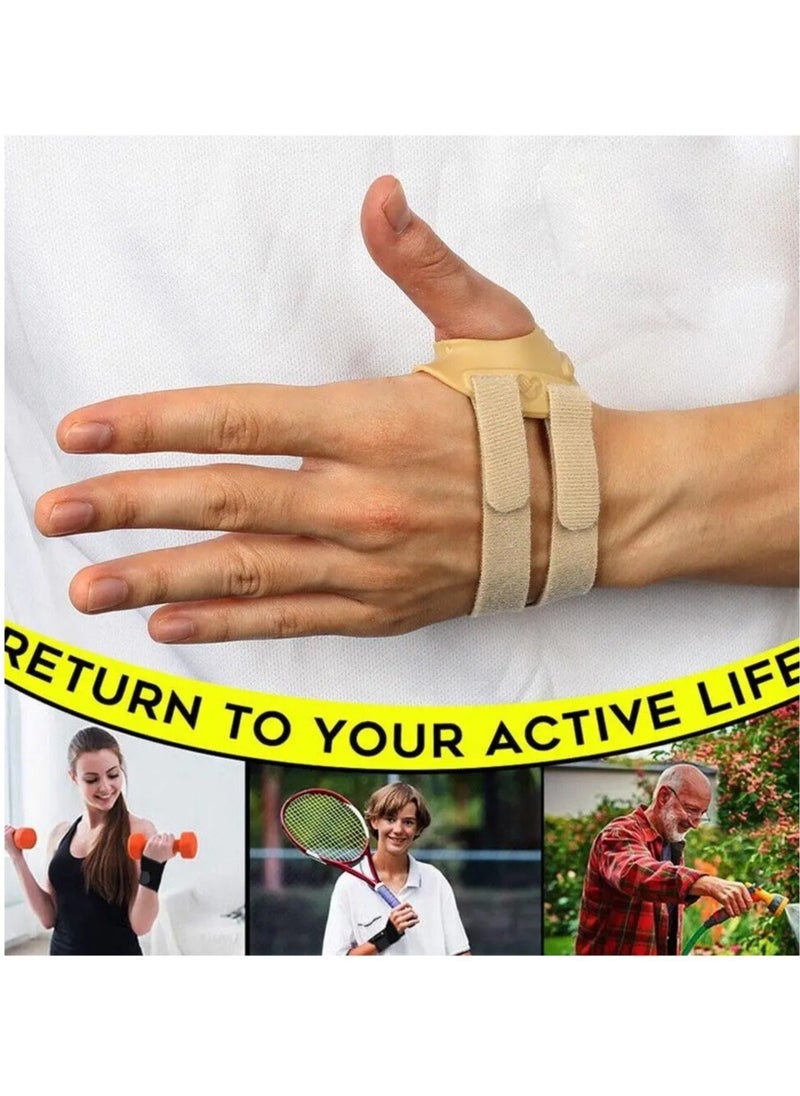 AROAQ Thumb Support Brace, Restriction Splint Thumb Stabilizer, Adjustable CMC Joint Thumb Brace, Pain Relief Thumb Stabilizer Brace For Both Men And Women, (Pack Of 2pcs, Small, Beige Right)  - Image 4