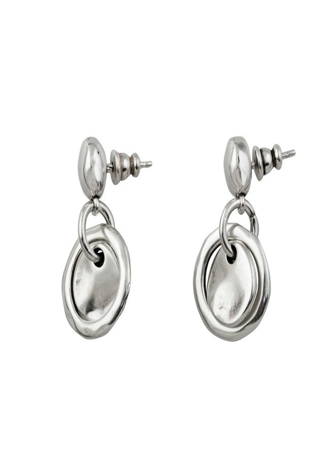 Uno de 50 UNOde50 FLAKE Short Earrings, Sterling Silver-Plated, Handcrafted in Spain - Image 1