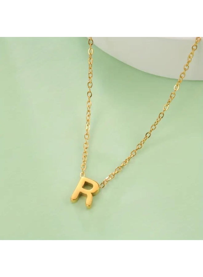 Luxuria 18K gold plated stainless steel initial pendant, personalized initial necklace, multi-letter name necklace for women and girls, suitable for all people. - Image 3