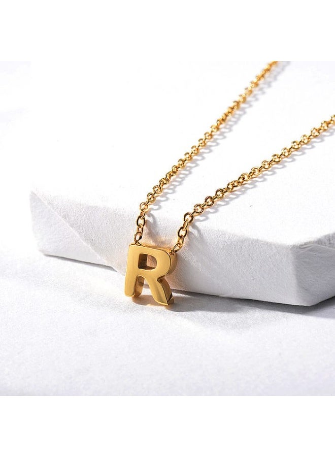 Luxuria 18K gold plated stainless steel initial pendant, personalized initial necklace, multi-letter name necklace for women and girls, suitable for all people. - Image 4