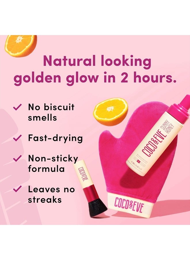COCO & EVE Sunny Honey Bali Bronzing Bundle (Medium). All Natural Sunless Tanning Mousse. Instant Self Tanning Lotion with Bronzer, Mitt Applicator and Kabuki Brush.  - Image 3