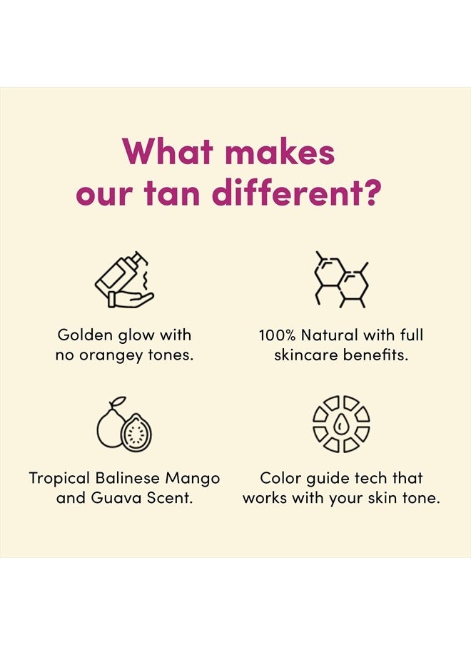 Sunny Honey Bali Bronzing Bundle (Medium). All Natural Sunless Tanning Mousse. Instant Self Tanning Lotion with Bronzer, Mitt Applicator and Kabuki Brush.