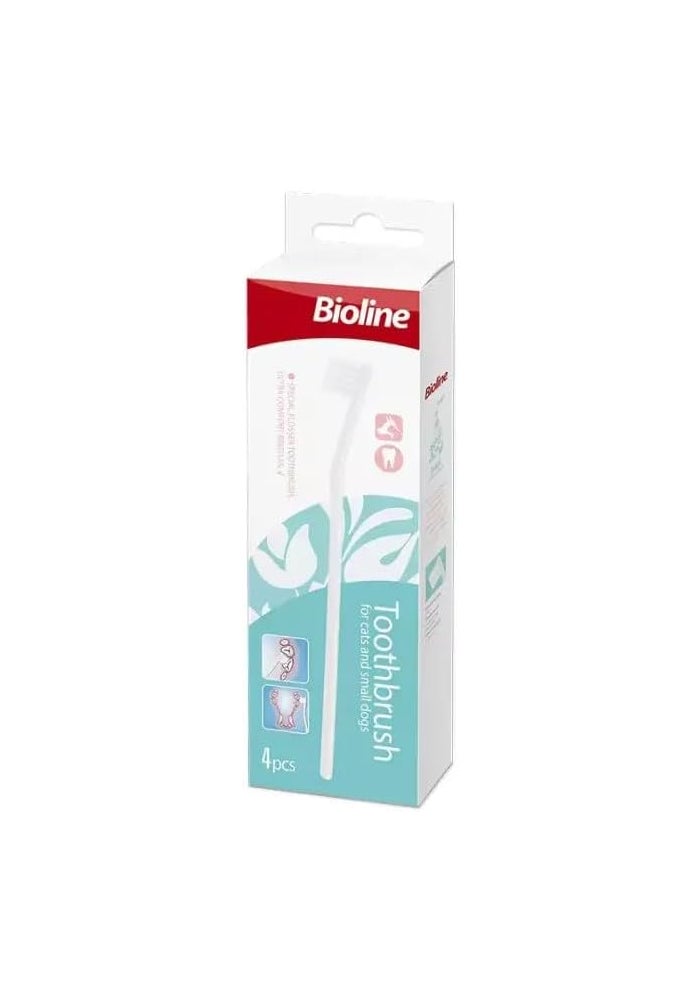 Bioline Toothbrush for Cat and Puppy 4-Piece Set