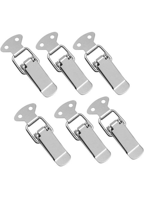 6 Packs Stainless Steel Spring Loaded Toggle Latch Catch Clamp Clip Drawer Hasp Clasp Duck Billed Buckles for Toolbox, Trunk