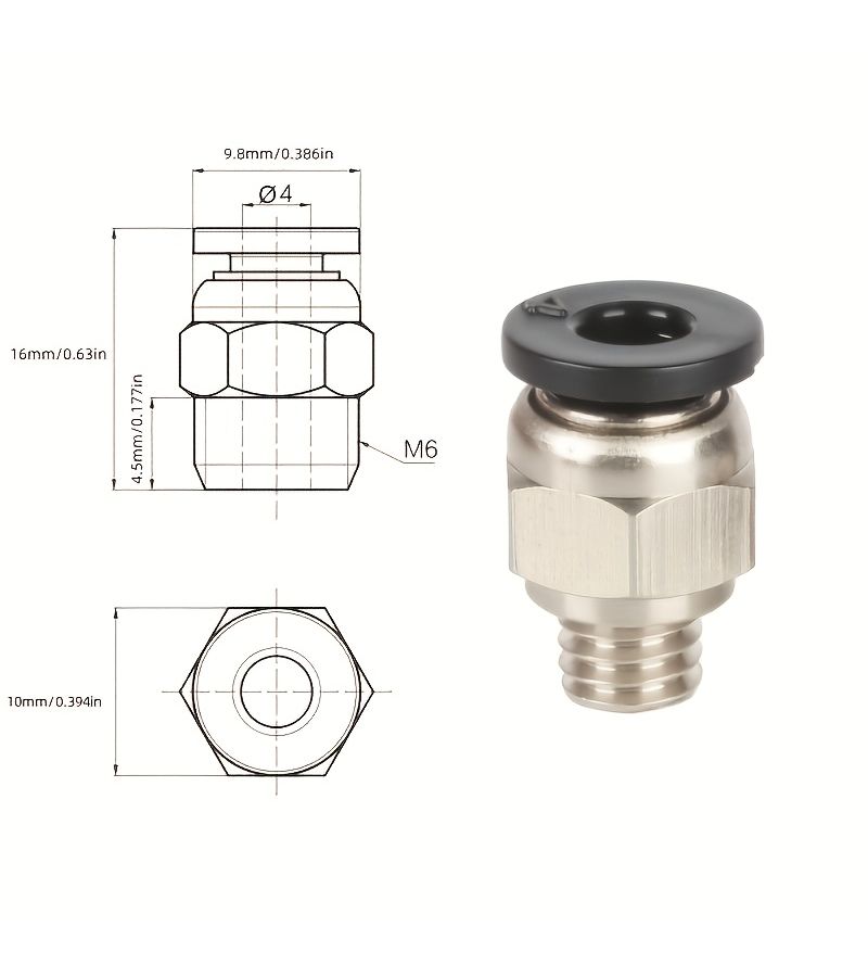 Upgraded 3D Printing Filament Dry Box Kit Consumable Inlet Connector A 4 Sets PTFE Teflon Feed Tube Sealing Plug Quick Connector Dust And Moisture Proof Universal For PLA - Image 2