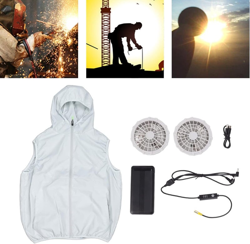 klarako Air Conditioned Clothes, Air Conditioned Clothes, 3 Gear Wind Speed Sleeveless for Cooling Fan Vest for Fishing - Image 4