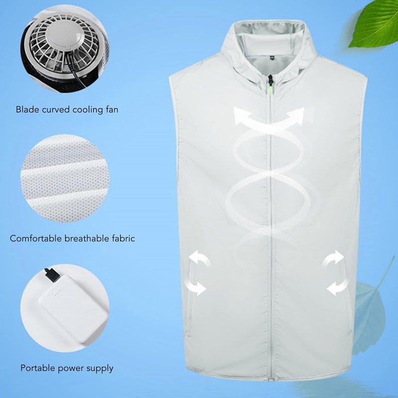 klarako Air Conditioned Clothes, Air Conditioned Clothes, 3 Gear Wind Speed Sleeveless for Cooling Fan Vest for Fishing - Image 3