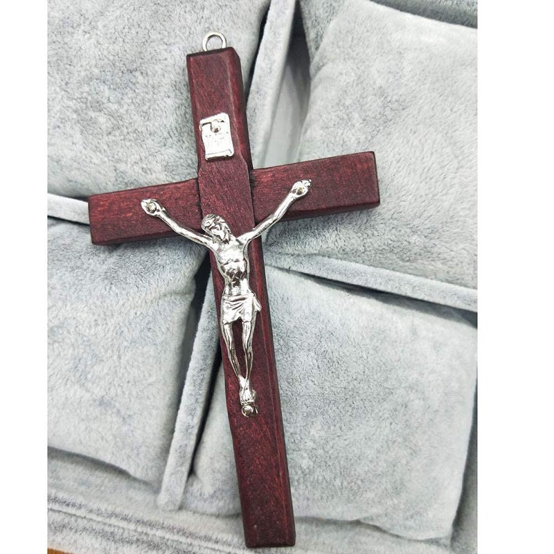 CHENGXIN Catholic Crucifix Wall Cross 3 Pack, Small Wooden Cross with Jesus for Home Decor, 4.7 inches - Image 2