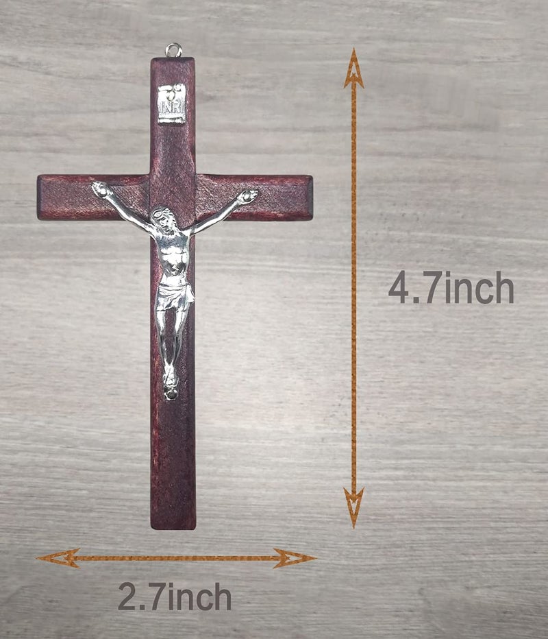 CHENGXIN Catholic Crucifix Wall Cross 3 Pack, Small Wooden Cross with Jesus for Home Decor, 4.7 inches - Image 4