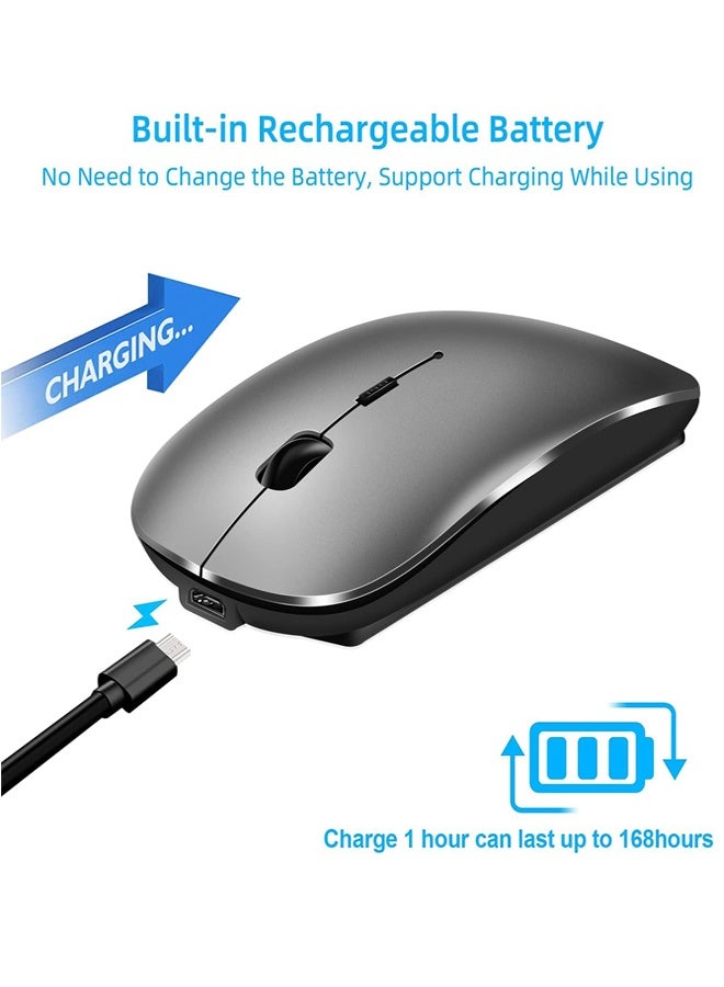 Rechargeable Bluetooth Mouse for MacBook/MacBook air/Pro/iPad, Wireless Mouse for Laptop/Notebook/pc/iPad/Chromebook - Image 3